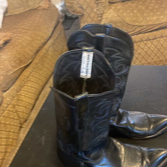 Black leather handmade boots, size 10.5. Used condition in good shape. - Picture 3 of 3